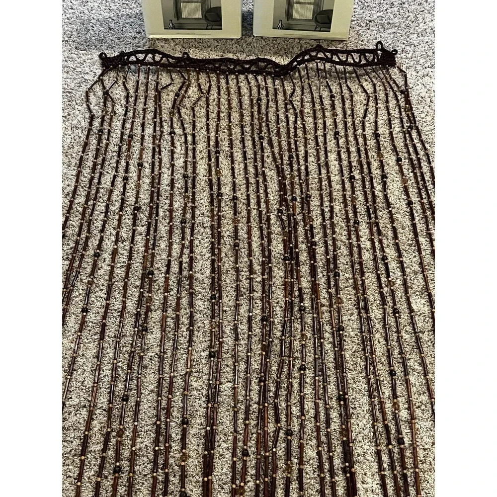 Pier 1 Dark Bamboo Beaded Curtains 36 x 72
